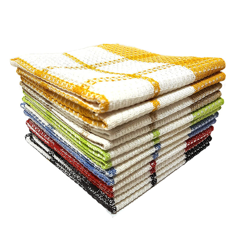 Soft Textiles 12 Pack 100% Cotton Waffle Weave Kitchen Dish Cloths, Ul