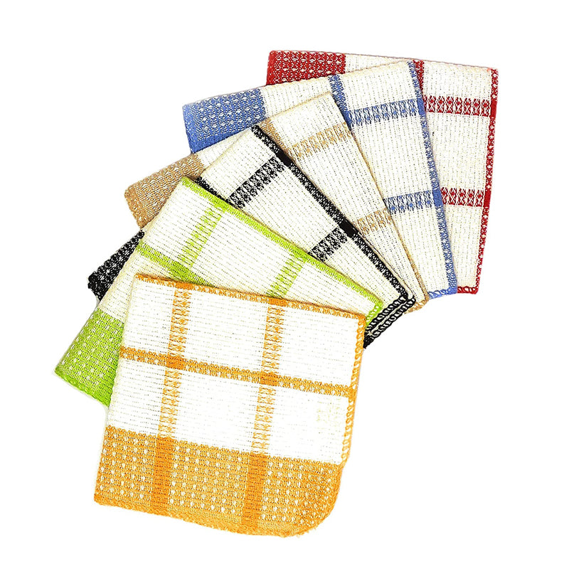Choice 13 x 15 Striped Cotton Waffle-Weave Dish Cloth - 12/Pack