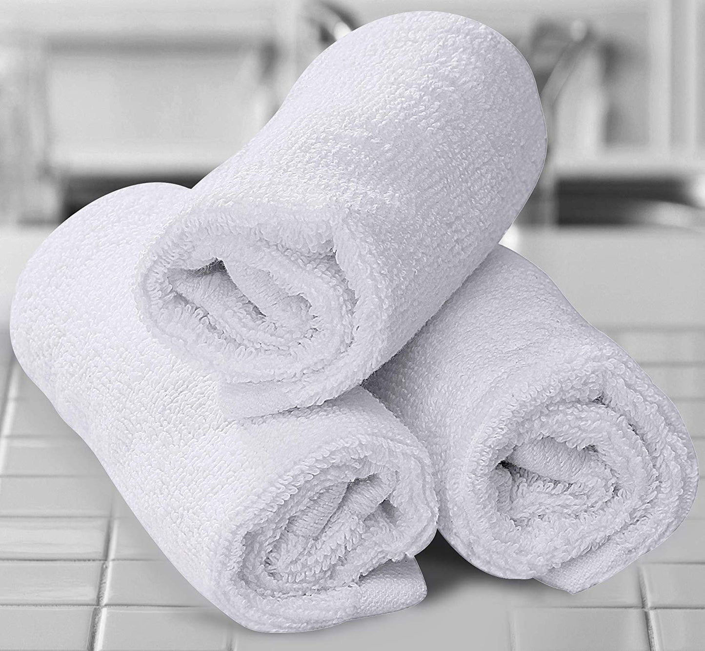 WashCloth 12x12 White 100% Pure Cotton Gym Towel Soft Textiles