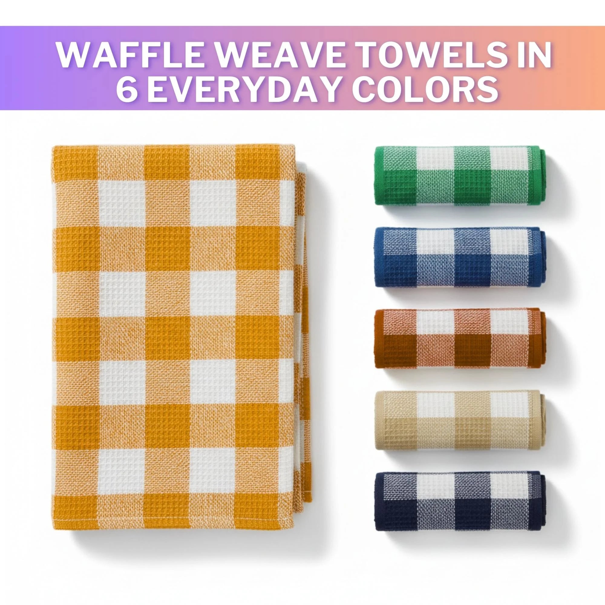 Soft Textiles 12 Pack 100% Cotton Waffle Weave Kitchen Dish Cloths, Ultra Soft 13x13