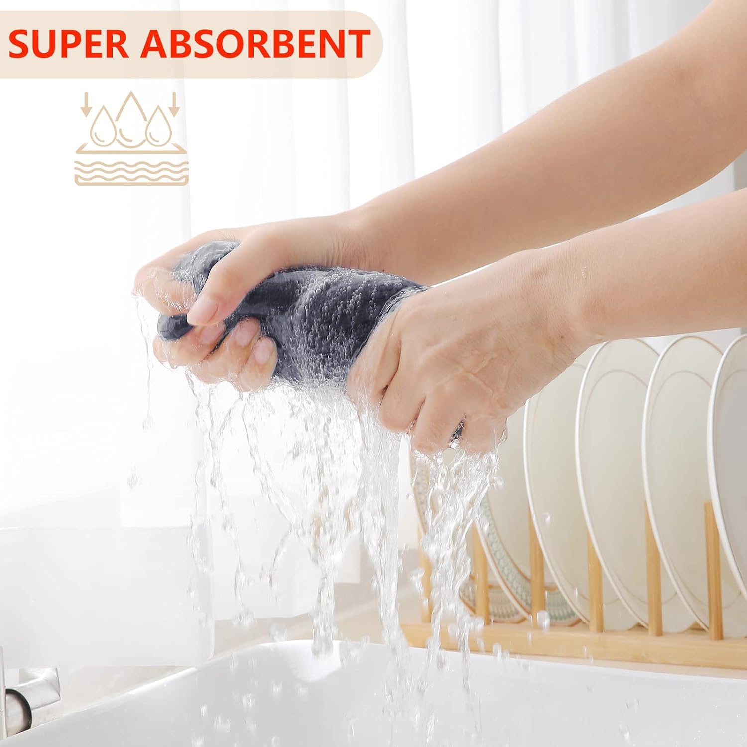 Kitchen Towels,12 Pack 15 x 25 Inches, 100% Ring Spun Cotton Super Soft