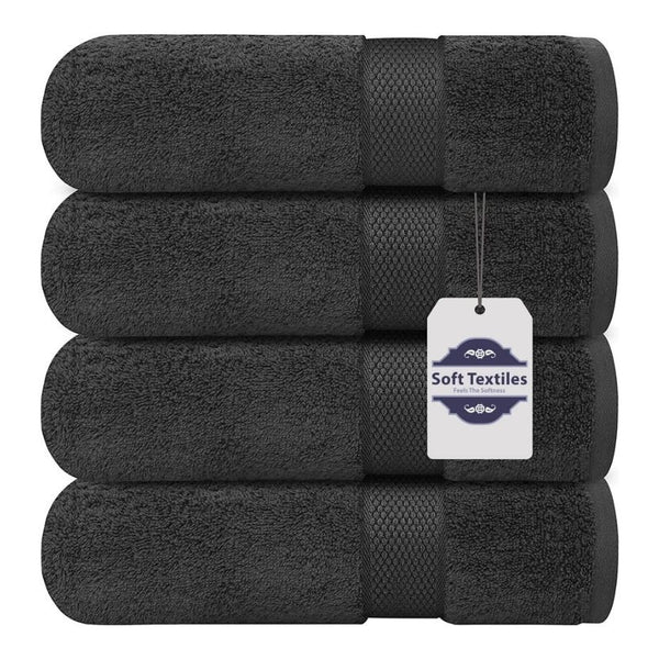 Bath Towel 4 Pack 100% Cotton Ring Spun Bath Towels Set 27x54 Inches