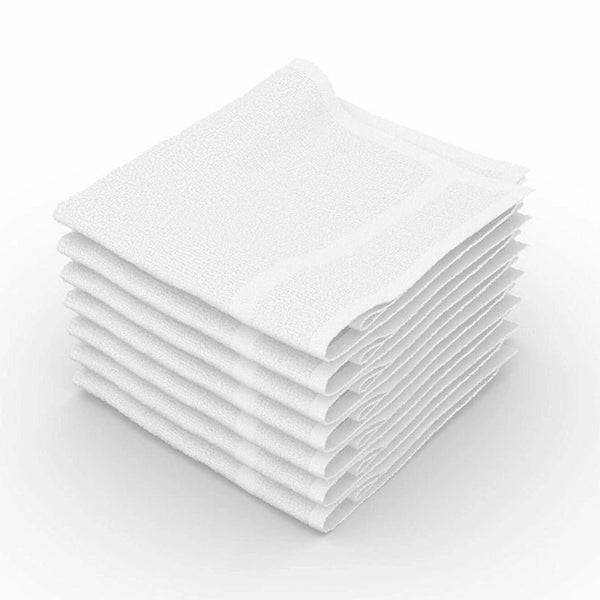 WashCloth 12x12 White 100% Pure Cotton Gym Towel Soft Textiles