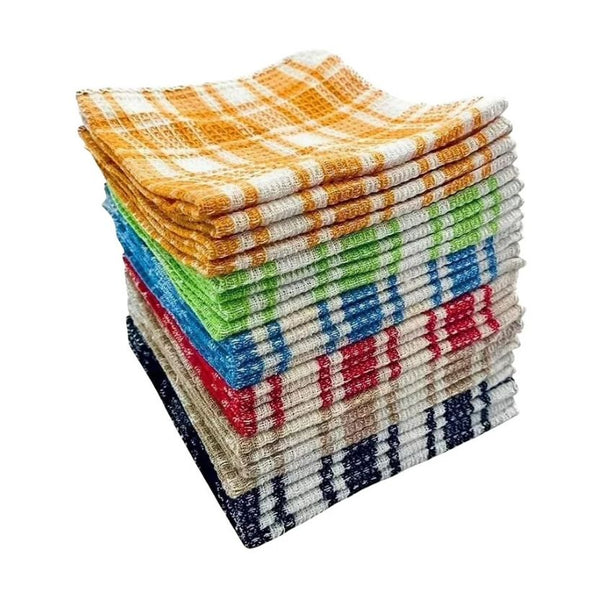 Soft Textiles 12 Pack 100% Cotton Waffle Weave Kitchen Dish Cloths, Ultra Soft 13x13