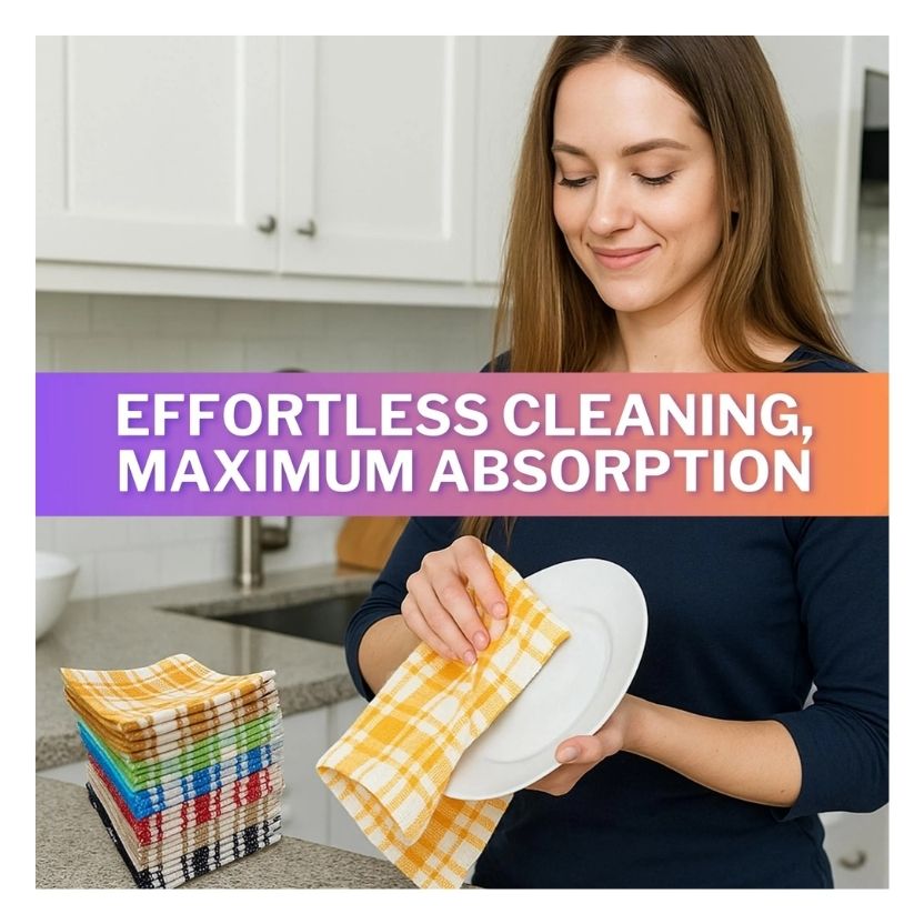 Soft Textiles 12 Pack 100% Cotton Waffle Weave Kitchen Dish Cloths, Ultra Soft 13x13
