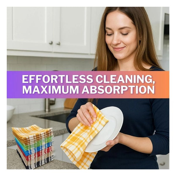 Soft Textiles 12 Pack 100% Cotton Waffle Weave Kitchen Dish Cloths, Ultra Soft 13x13