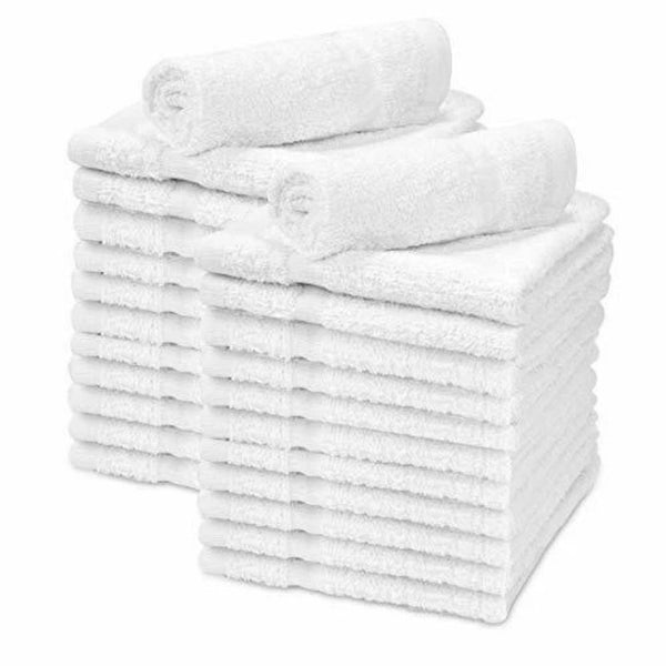 WashCloth 12x12 White 100% Pure Cotton Gym Towel Soft Textiles