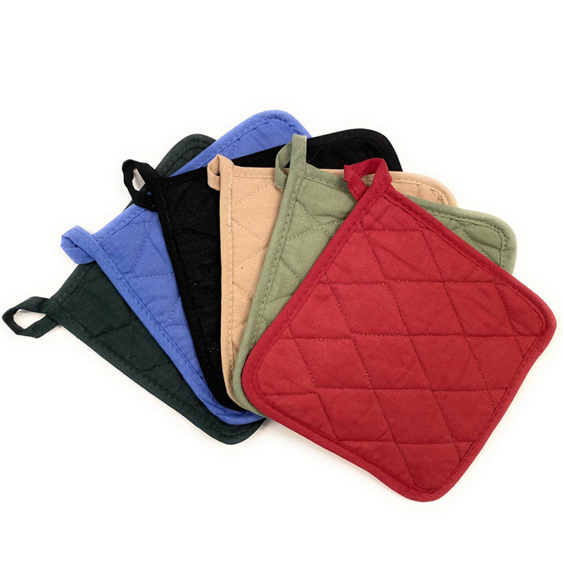 Soft Textiles 12 Pack 100% Cotton Pot Holder Set Machine Washable 8 x 8 Assorted Color