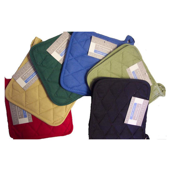 Soft Textiles 12 Pack 100% Cotton Pot Holder Set Machine Washable 8 x 8 Assorted Color