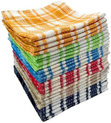 Waffle Weave 24 Pack 100% Cotton Kitchen Dish Cloths, Ultra Soft 12x12 Inches