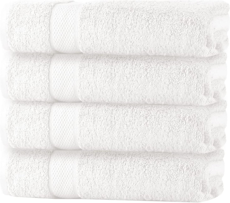 SOFT TEXTILES BATH TOWEL 6 PACK 100% COTTON RING SPUN BATH TOWELS SET 24X48 INCHES
