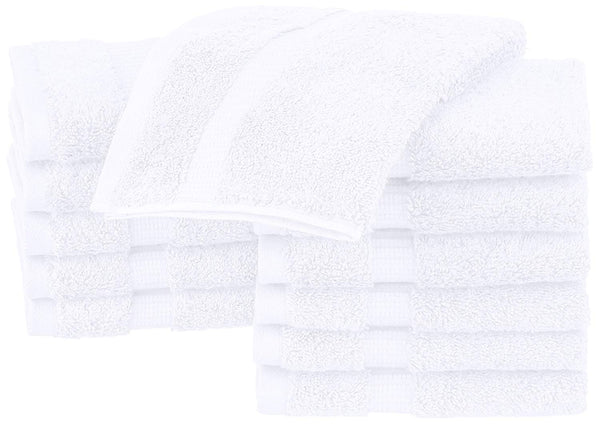 WashCloth 12x12 White 100% Pure Cotton Gym Towel Soft Textiles