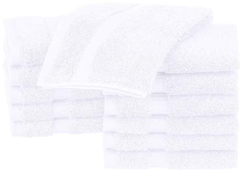 WashCloth 12x12 White 100% Pure Cotton Gym Towel Soft Textiles